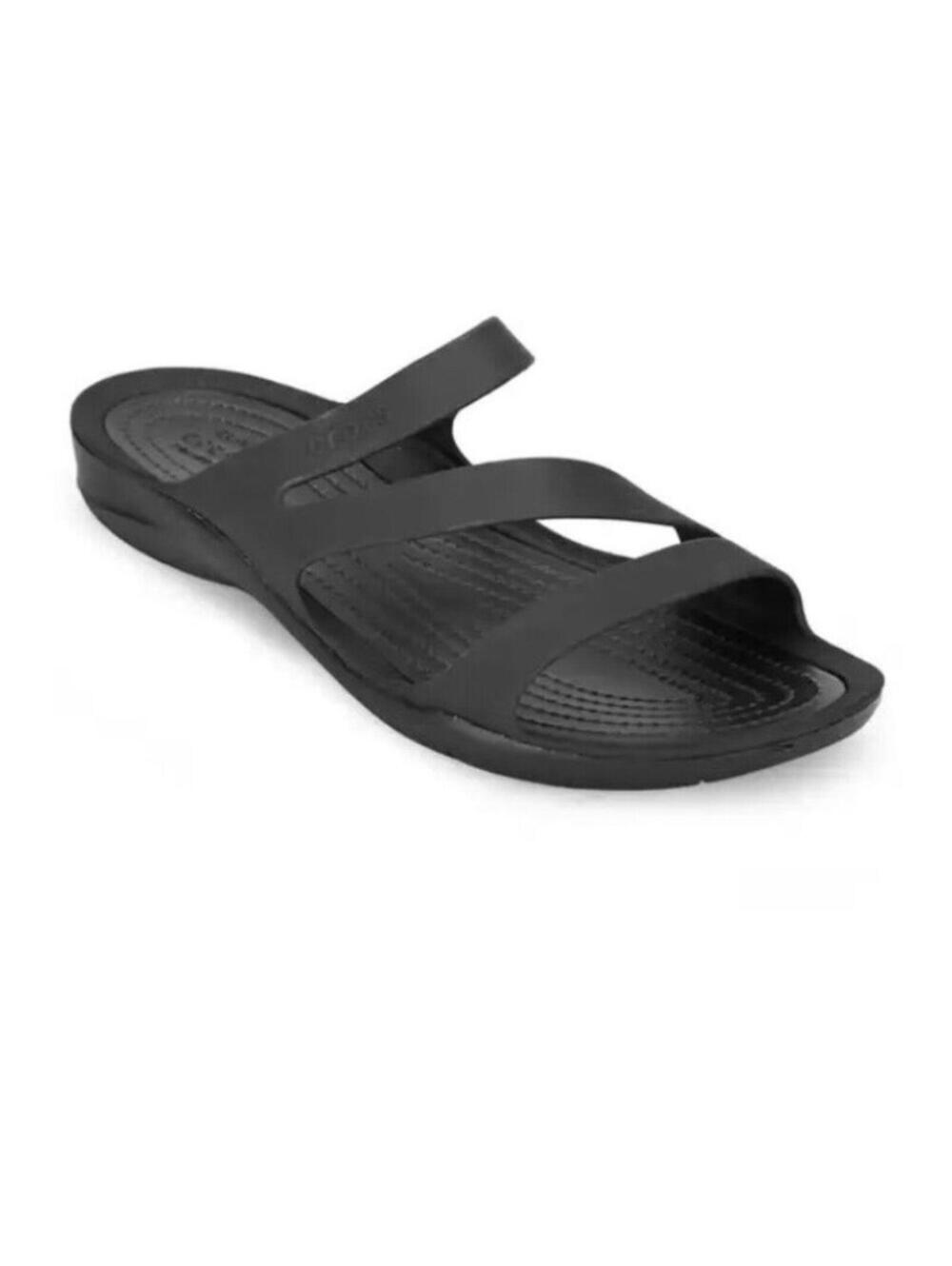 Crocs swift water strappy sandals waterproof men’s 8 woman’s 10 black summer bea